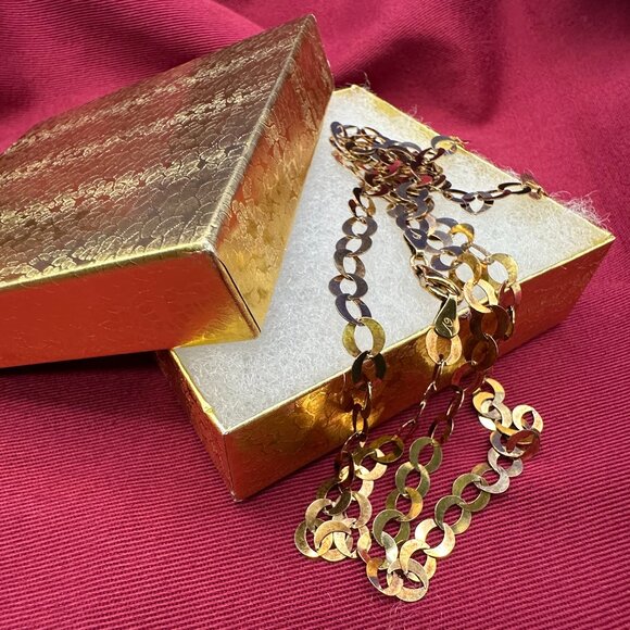 18K Gold-Bonded Sterling Silver “Veronese” Italian Chain - Picture 1 of 15
